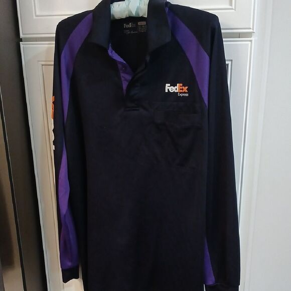 Fedex  Stan Herman Men's Black and Purple Polo Shirt - Picture 1 of 6